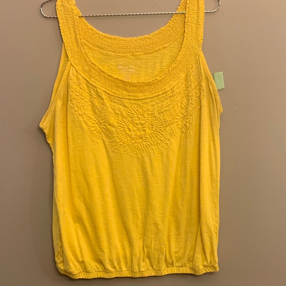 Yellow Embroidered tank top, 14